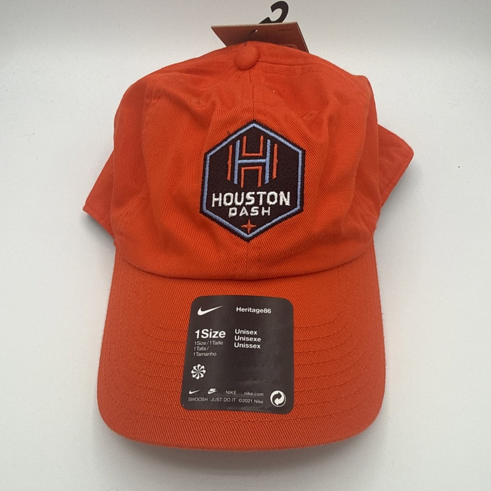 Nike Houston Dash Hat Strapback Orange NWSL Soccer Cap NWT Mens